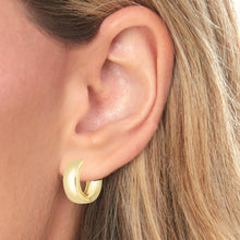 Load image into Gallery viewer, 10k Yellow Gold or White Gold 15mm Polished Huggie Earrings