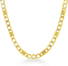 Load image into Gallery viewer, 10k Yellow Gold 5mm Lite Figaro Bar Chain Necklace