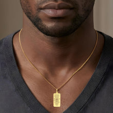 Load image into Gallery viewer, Italian 14k Yellow Gold 26mm Our Father Prayer Religious Charm Pendant with Optional Chain Necklace, 20 Inch