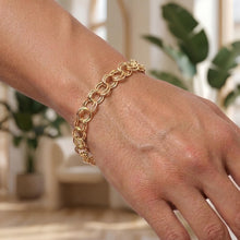 Load image into Gallery viewer, 14k Yellow Gold 5.8mm Double Chino Link Chain Charm Bracelet 7.25 Inch or 8 Inch