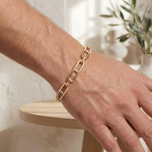 Load image into Gallery viewer, 14k Yellow Gold 7.4mm Fancy Elongated Marine Link Bracelet, 7.25 Inch