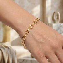 Load image into Gallery viewer, 14k Yellow Gold 6mm Alternating Polished Oval & Faceted Infinity Link Bracelet, 7.5 Inch