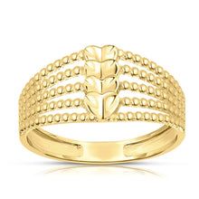 Load image into Gallery viewer, 10k Yellow Gold Beaded Heart Stack Women's Ring