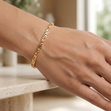 Load image into Gallery viewer, 14k Yellow Gold 4mm or 5.5mm Greek Key Link Bracelet, 7.25 Inch