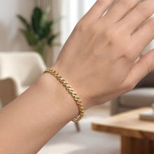 Load image into Gallery viewer, 14k Yellow Gold 4mm Fancy Textured Link Bracelet, 7 Inch