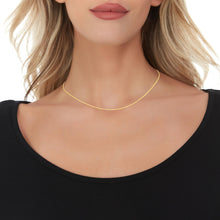 Load image into Gallery viewer, 14k Yellow Gold or White Gold 1mm Solid Gourmette Chain Necklace
