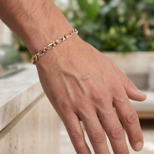 Load image into Gallery viewer, 14k Two-Tone Gold 5mm Alternating Figaro Link Bracelet, 7.5 Inch