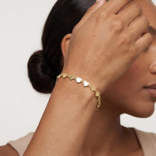Load image into Gallery viewer, 14k Yellow Gold 5mm Polished Heart Link Bracelet, 7 Inch