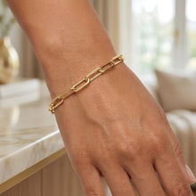Load image into Gallery viewer, 14k Yellow Gold 4.8mm Elongated Rounded Paperclip Link Bracelet, 7.5 Inch