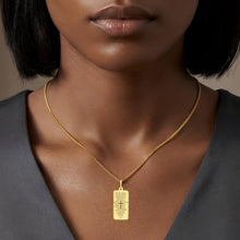 Load image into Gallery viewer, Italian 14k Yellow Gold 26mm Our Father Prayer Religious Charm Pendant with Optional Chain Necklace, 20 Inch