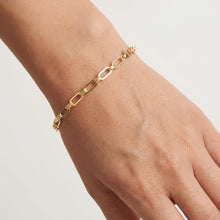 Load image into Gallery viewer, 14k Yellow Gold 5.5mm Alternating Paperclip Link Bracelet, 7.5 Inch