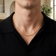 Load image into Gallery viewer, 14k Yellow Gold or White Gold 3mm Solid Figaro Chain Necklace