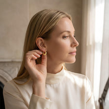 Load image into Gallery viewer, 10k Yellow Gold 19mm High Polish Beaded Twisted Swirl Design Hoop Earrings