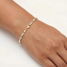 Load image into Gallery viewer, 14k Two-Tone Gold 3.2mm Diamond Cut Twisted Link Bracelet, 7.5 Inch