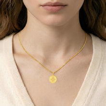 Load image into Gallery viewer, Italian 14k Yellow Gold 15.5mm Reversible Saint St. Benedict San Benito Proctection Cross Medallion Religious Charm Pendant with Optional Chain Necklace, 20 Inch