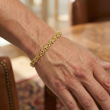 Load image into Gallery viewer, 14k Yellow Gold 6mm Byzantine Link Bracelet, 7.25 Inch