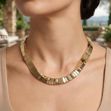 Load image into Gallery viewer, Italian .29cttw Diamond 14k Yellow Gold 13mm Piano Link Necklace, 18 Inch