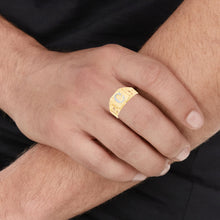 Load image into Gallery viewer, 10k Yellow Gold Two-Tone 8mm Square A-Z Initial Letter Ring
