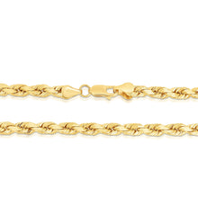 Load image into Gallery viewer, 10k Yellow Gold 7mm Solid Diamond Cut Rope Chain Necklace