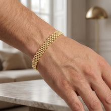 Load image into Gallery viewer, 14k Yellow Gold 4mm, 6.5mm or 9mm Panther Link Bracelet, 7 Inch