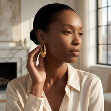 Load image into Gallery viewer, 10k Yellow Gold Shrimp Hoop Earrings