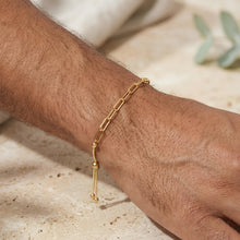 Load image into Gallery viewer, 14k Yellow Gold 3.2mm Paperclip Bolo Link Friendship Bracelet, Adjustable 9.25 Inch