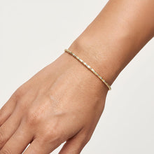 Load image into Gallery viewer, 14k Tri-Color Gold 1.5mm Alternating Bead Link Bracelet, Adjustable 7" - 8 Inch