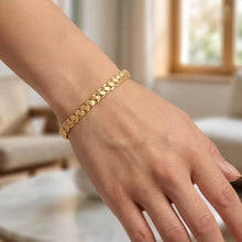 Load image into Gallery viewer, 14k Yellow Gold 5.2mm Satin Stampato Link Bracelet, 7.25 Inch