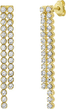 Load image into Gallery viewer, 14k Yellow Gold 38mm Diamond Cascade Drop Gemstone Earrings