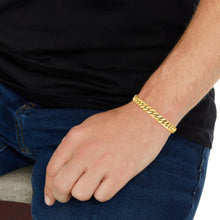 Load image into Gallery viewer, 10k Yellow Gold 8.6mm Semi-Solid Miami Cuban Chain Bracelet or Anklet, 8 Inch or 9 Inch