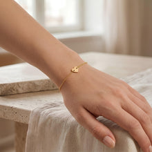 Load image into Gallery viewer, 14k Yellow Gold 7.2mm Mini Heart Charm Link Bracelet, Adjustable 6.5" - 7 Inch