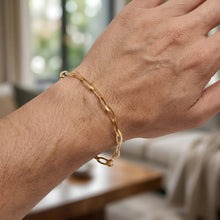 Load image into Gallery viewer, Italian 14k Yellow Gold 5.4mm Oval Disc Link Bracelet, 7.5 Inch