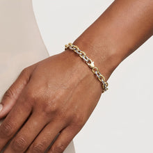 Load image into Gallery viewer, 14k Two-Tone Gold 7.5mm Fancy Figaro Rolo Link Bracelet, 7.25 Inch