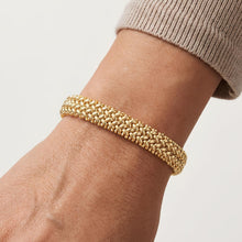 Load image into Gallery viewer, 14k Yellow Gold 14.5mm Large Rice Mesh Bracelet, 7 Inch