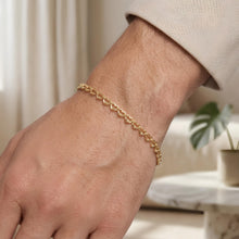 Load image into Gallery viewer, 14k Yellow Gold 3.2mm Heart Link Bracelet, 7 Inch
