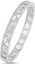 Load image into Gallery viewer, Italian .06cttw Diamond 14k White Gold Beaded Charm Bracelet, 7 Inch