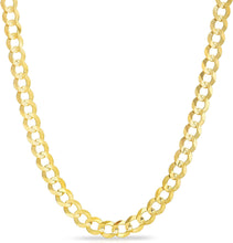 Load image into Gallery viewer, 14k Yellow Gold 7mm Solid Curb Cuban Chain Necklace