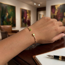 Load image into Gallery viewer, Italian 14k Yellow Gold 4mm Natural Garnet Gemstone Candy Bangle Charm Bracelet