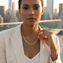 Load image into Gallery viewer, Italian 14k Gold Over 925 Silver 5.3mm Comfort Curb Chain Necklace, 20 Inch, 22" or 24"