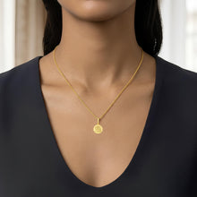 Load image into Gallery viewer, Italian 14k Yellow Gold 12mm Sacrament of Confirmation Medallion Religious Charm Pendant with Optional Necklace, 16-17-18 Inch