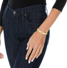 Load image into Gallery viewer, 14k Yellow Gold 6mm Solid Shiny High Polish Bar Cuff Bangle Bracelet 7 Inch