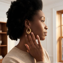 Load image into Gallery viewer, 10k Yellow Gold Shrimp Hoop Earrings