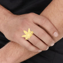 Load image into Gallery viewer, 10k Yellow Gold Marijuana Leaf Cannabis Weed Ring