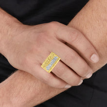 Load image into Gallery viewer, 10k Yellow Gold and White Gold Last Supper Square Ring