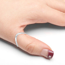 Load image into Gallery viewer, 10k Yellow Gold or White Gold 2mm Satin and Diamond Cut Finish Curved Waved Stackable Thumb Ring