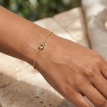 Load image into Gallery viewer, Italian 14k Yellow Gold 7.5mm Puffed Wire Love Knot Charm Link Bracelet, 7 Inch