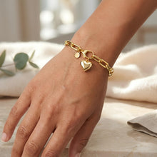 Load image into Gallery viewer, 14k Yellow Gold Oversized Charm Lock 5mm Paperclip Link Bracelet, 7 Inch