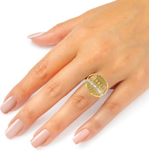 Load image into Gallery viewer, 10k Yellow Gold and White Gold Last Supper Flat Round Ring