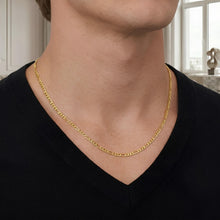 Load image into Gallery viewer, 14k Yellow Gold or White Gold 2.5mm Solid Figaro Chain Necklace