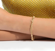 Load image into Gallery viewer, Italian 14k Yellow Gold 4.2mm Small Paperclip & Curb Link Bracelet, 7 Inch